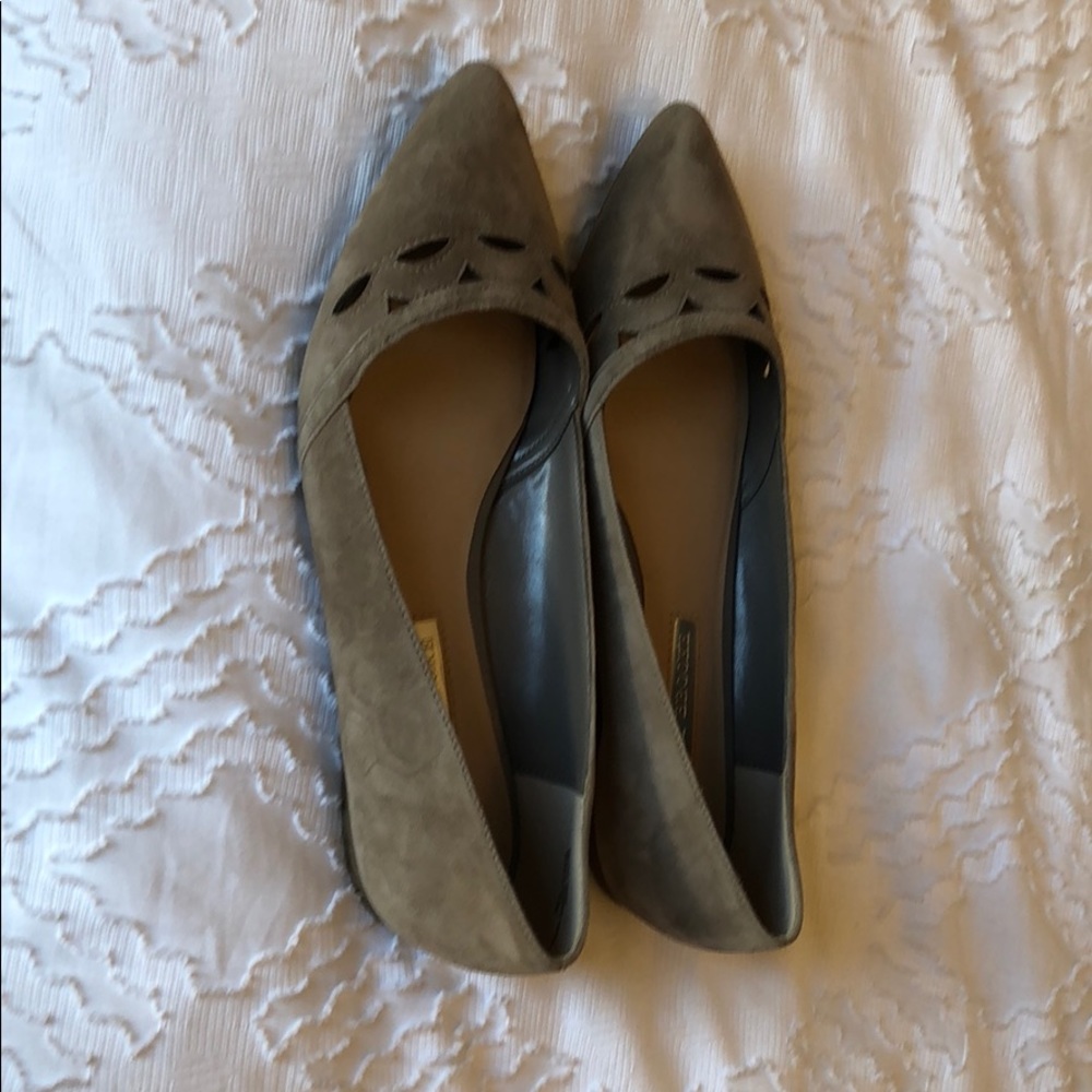 Audrey Brooke Dark Tan Suede Flats
